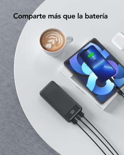 MOFIT Power Bank USB C 20000mAh batería portátil con Pantalla LED Cargador portátil Powerbank Compatible con teléfonos Inteligentes Samsung Xiaomi Huawei, tabletas y más